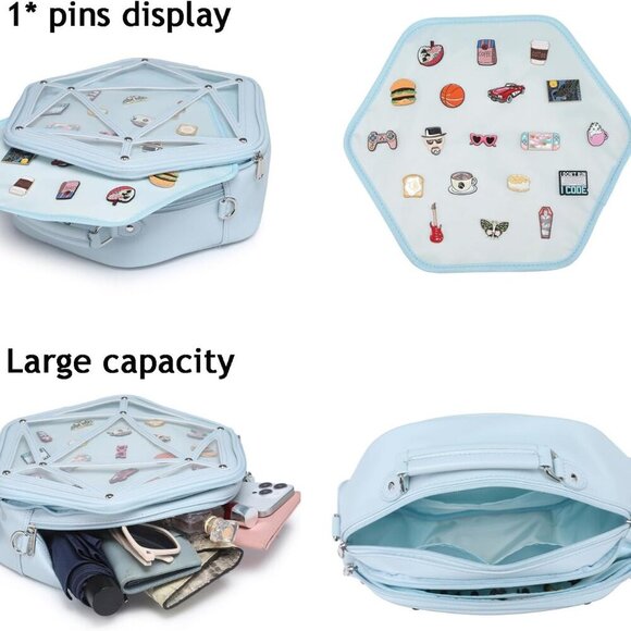 Stylish Adjustable Ita Backpack with Heart-Shaped Window for Daily Adventures - Picture 5 of 6